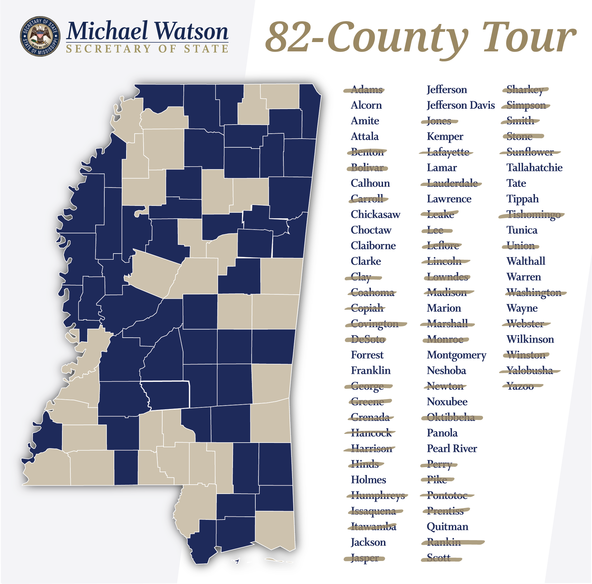 County Tour map
